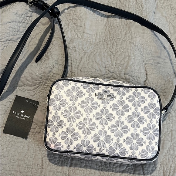 Kate Spade Blue and White Clover Crossbody Bag - Picture 1 of 5